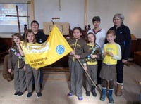 Brownies Parade Service culmination of Thinking Day at Cheriton Fitzpaine