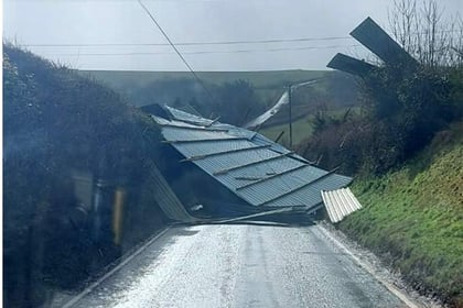 Clear up continues on Devon's roads - and warning of further strong winds
