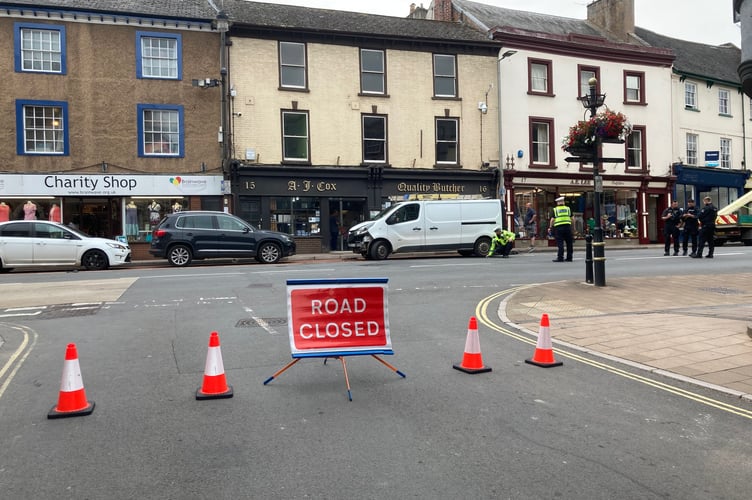 Collision on Crediton High Street