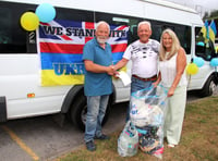 People thanked for donations on Crediton Ukraine aid donation day
