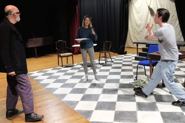 During rehearsals for ‘Illuminate’, from left Alistair Ganley, Joanne Rogers and Ethan McLucas.  