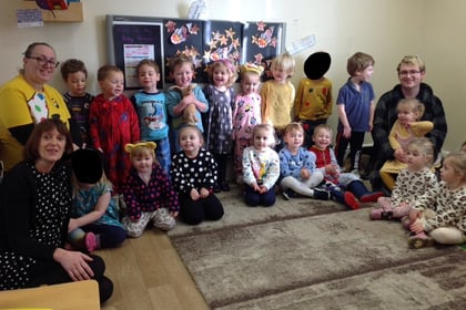 Crediton pre-school children raise £57 for Children in Need
