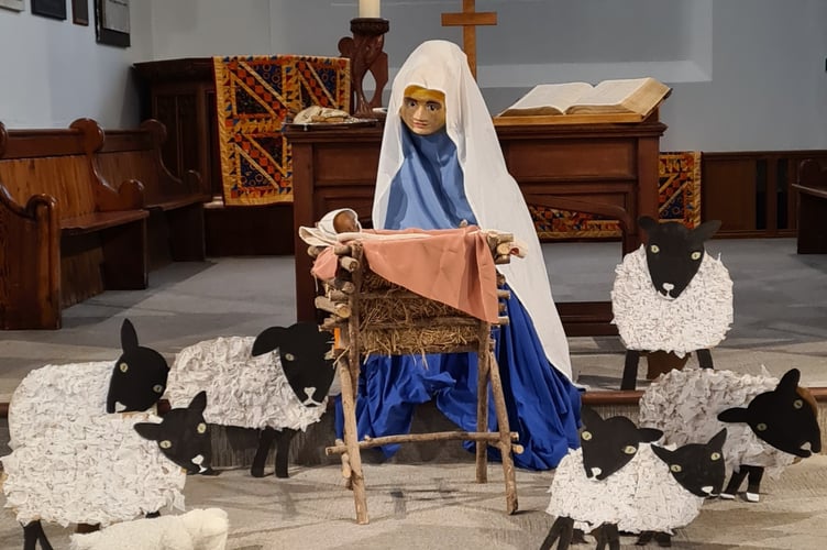 The Nativity scene at Crediton Methodist Church.  Photo: Christine Marshall
