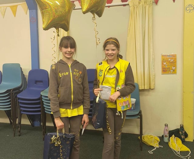 Gold Awards for 4th Crediton Brownies Anastazia and Isla
