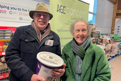 Donations collected for Age Concern Crediton and District
