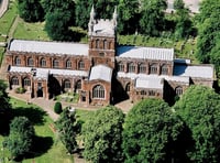 Towards Spring at Crediton Parish Church and Aerial photo offer