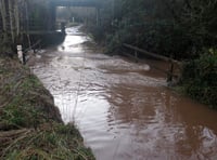 Road seriously flooded near Yeoford