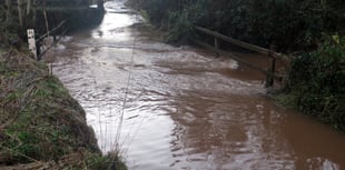 Road seriously flooded near Yeoford