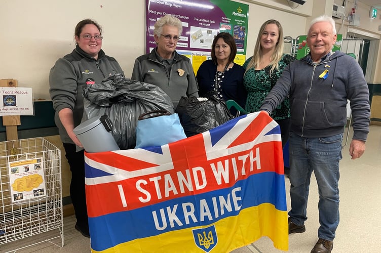 Joe Bussell of Shobrooke collecting aid for Ukraine at Crediton’s Morrisons store on Monday, January 16.  AQ 1885
