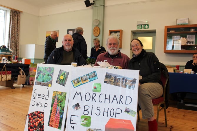 Left to right, Morchard Bishop parish councillor Steve Watson, Paul Tulley, and Sarah Bunker.  SR 6980
