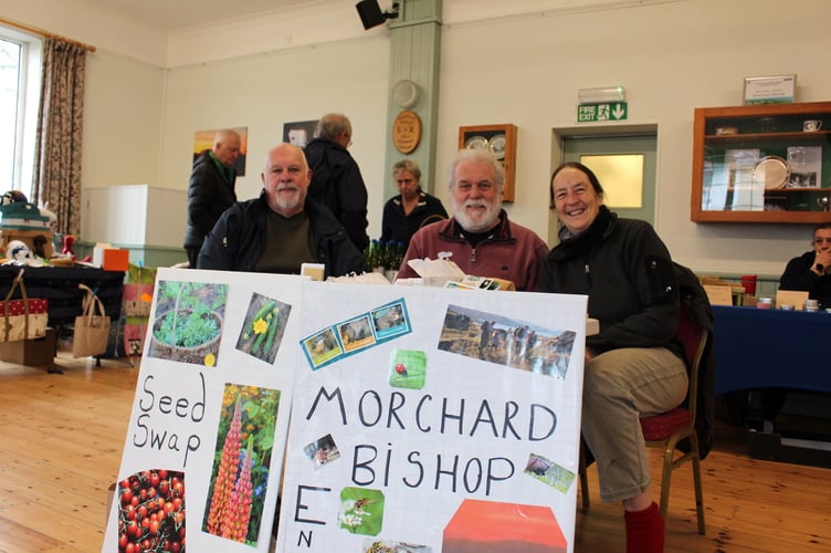 Left to right, Morchard Bishop parish councillor Steve Watson, Paul Tulley, and Sarah Bunker.  SR 6980
