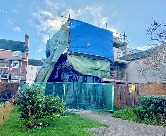 Cottage in Stanbury Court has been demolished after one wall fell down