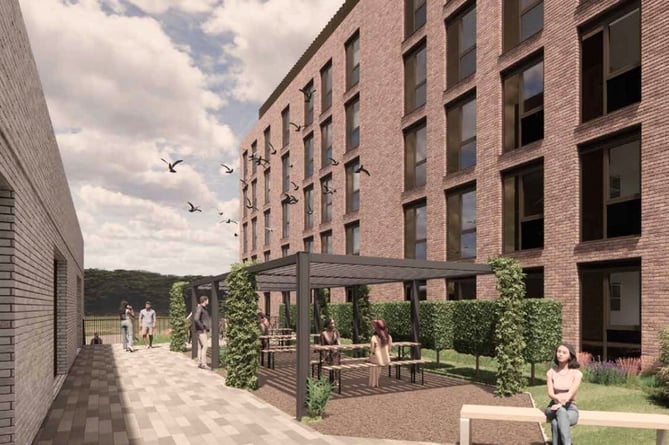 An artist’s impression of the students flats proposed for Cowley Bridge Road, Exeter. (Image: Planning documents)