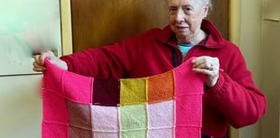 Joan has been knitting blankets for Battersea Dogs and Cats Home