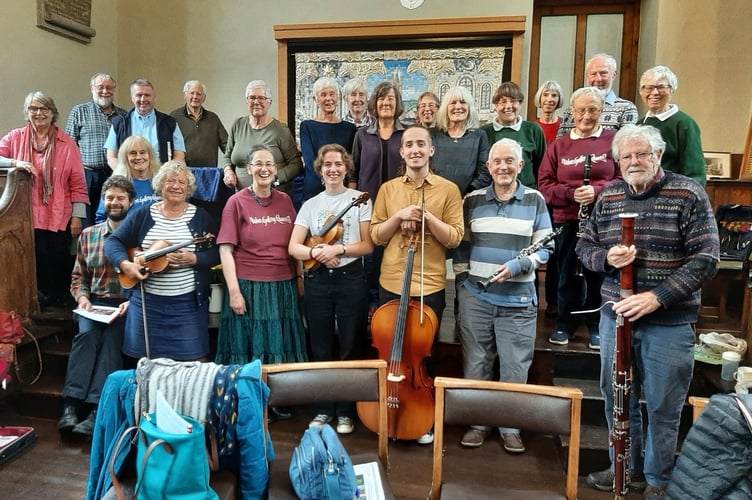 Members of West Gallery Quire in rehearsal. 