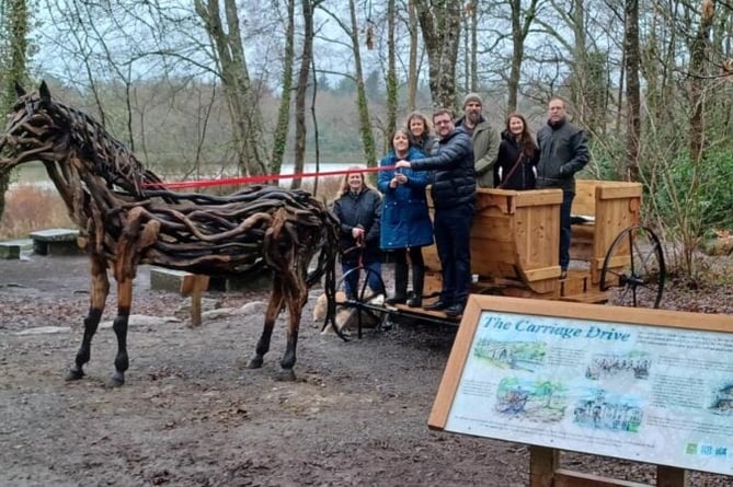 When the sculpture was unveiled at Stover Country Park.