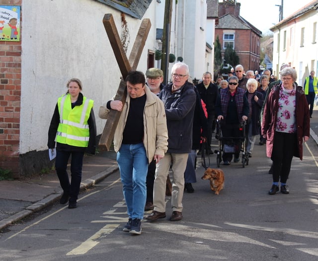 Crediton Good Friday Procession of Witness visited every town church
