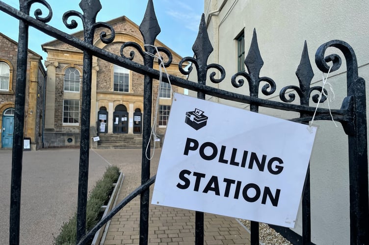 Crediton Congregational church when it was used as a Polling Station.