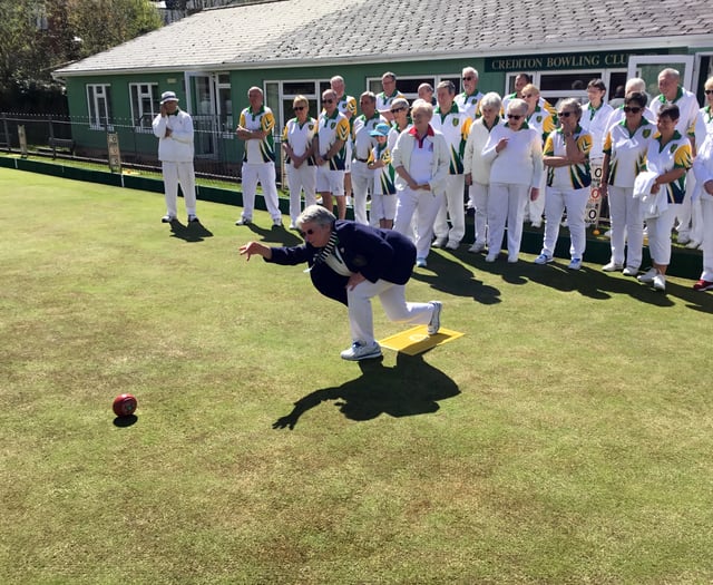 The sun shone for season opening at Crediton Bowling Club
