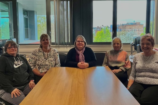 Jill, centre and the Mid Devon District Council elections team, left to right, Sue, Jackie, Jill, Denise and Carol.