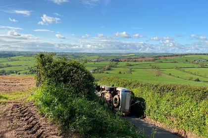 ‘What a beautiful place to crash!’ Driver's lucky escape at Crediton
