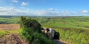 ‘What a beautiful place to crash!’ Driver's lucky escape at Crediton
