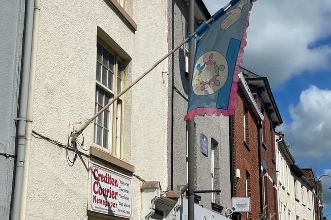 Flags in Crediton High Street by Alan Quick