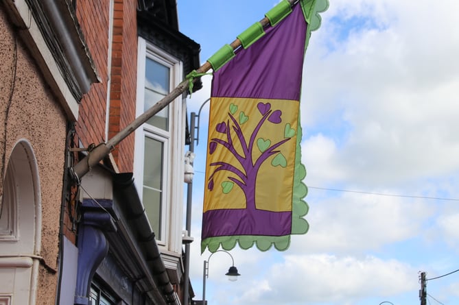 Flags in Crediton High Street by Alan Quick