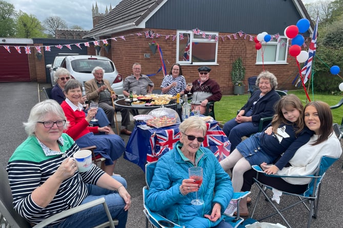 Some of those who attended the street party in Meadow Gardens.  AQ 7816