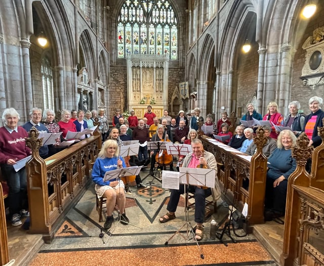 40 sang or played Coronation anthem in Crediton
