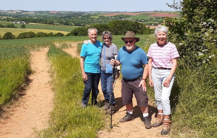 Enjoying the scenery during Crediton Walk and Talk near Posbury.