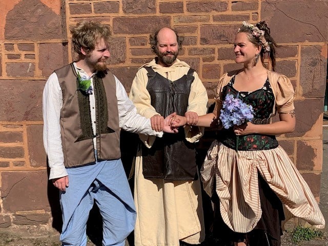 The wedding scene from Crediton Arts Centre’s ‘Much Ado About Nothing’ which will tour the Crediton area.