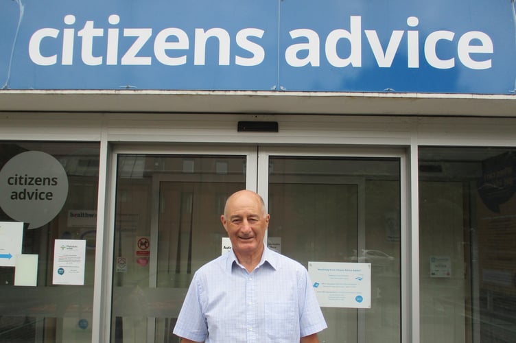 Dennis outside Exeter Citizens Advice.