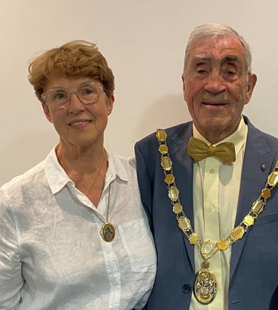 The new chairman of Mid Devon District Council, Cllr Frank Letch and Cllr Mrs Natalia Letch.