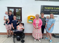 Defibrillator gift for North Tawton RFC
