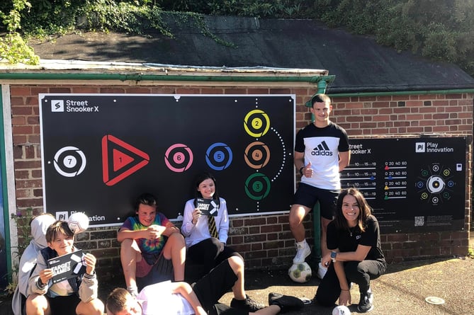 Some of the Crediton young people who enjoyed Street Snooker.