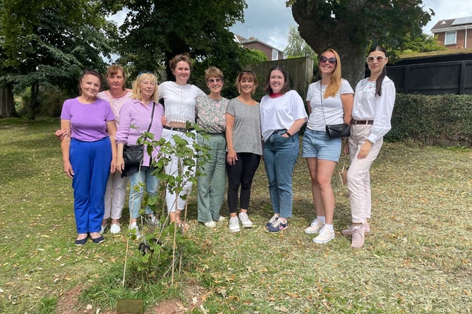 Those who gathered for the ceremony in Crediton to mark the planting of the Kalina tree to thank the people of Crediton and area for their support for Ukrainian people.