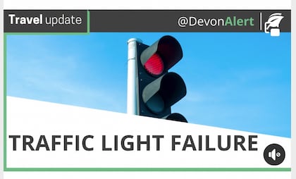 Crediton traffic light failure warning
