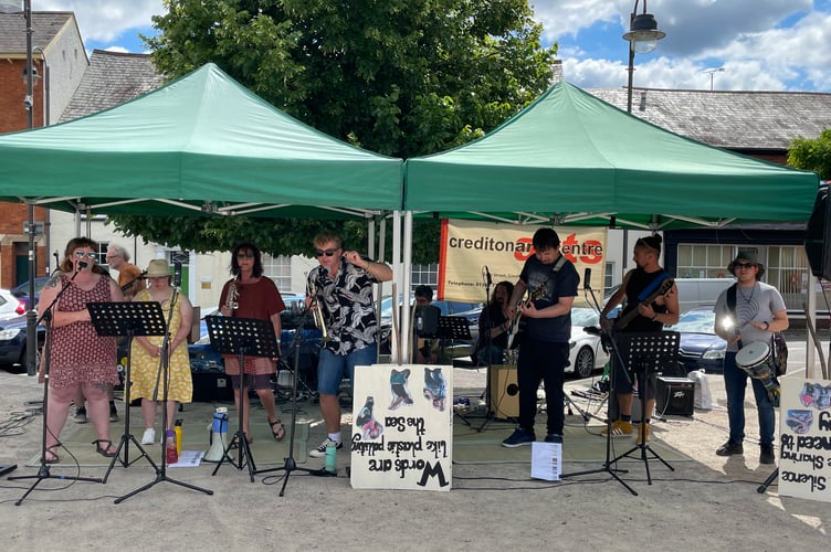 The Turning Tides Band playing at last year’s Festival.  AQ 1093