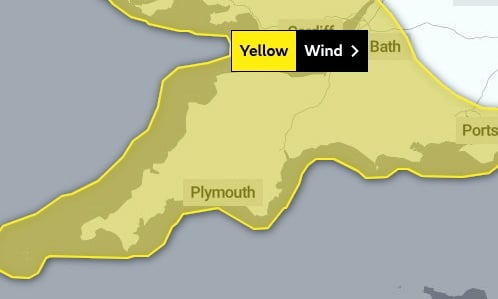 Area affected by Storm Antoni and covered by the updated Yellow Warning from the Met Office.
Image Met Office (4-8-23)