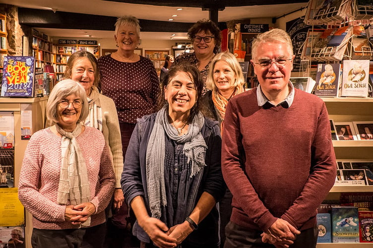 Dee and Andrew, centre and right, with some of The Bookery volunteers.