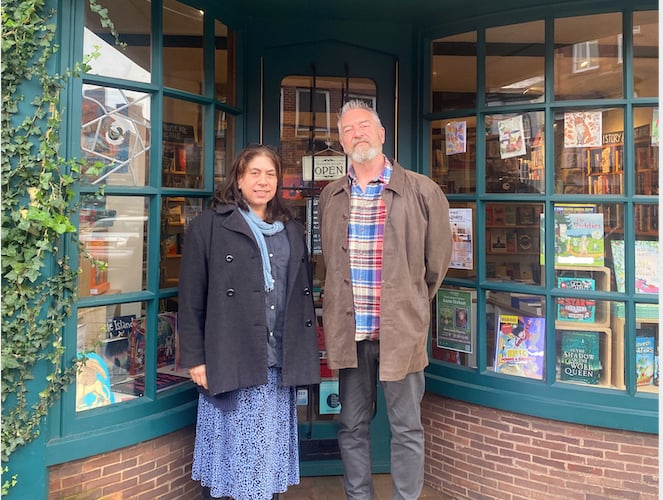 Outgoing CEO of The Bookery, Dee Lalljee and incoming CEO Steve Ryan.