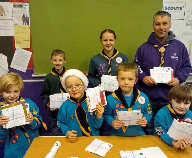 1st Crediton Scout Post Service raised £220 in stamp sales
