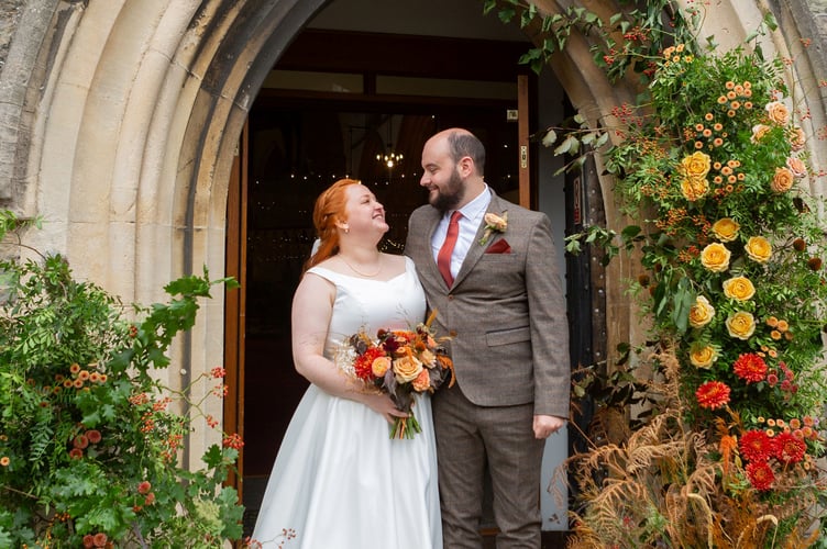 Jeremy and Molly Surtees outside Holy Trinity Church in Barnstaple.
