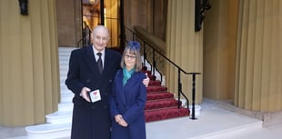 Dennis, from Crediton, received his MBE at Buckingham Palace
