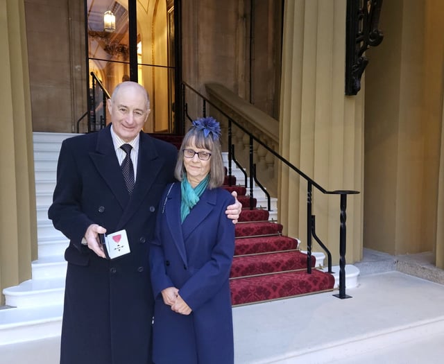 Dennis, from Crediton, received his MBE at Buckingham Palace
