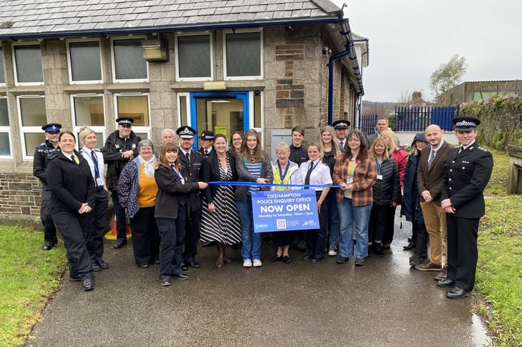 Okehampton Police Station's enquiry office is declared open.
