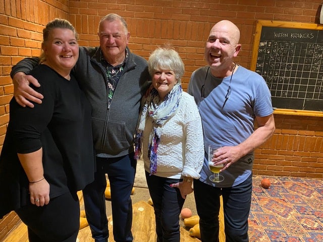 Skittles winners: 'Table X' from Exminster - Sue, Paul, Joan and Ian.
