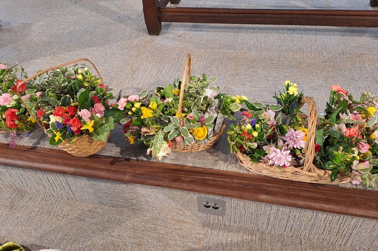 Flowers at Crediton Methodist Church.