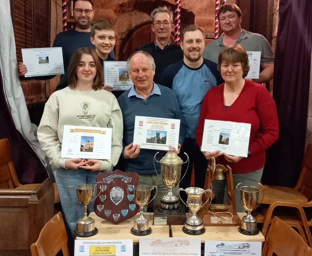 A haul of trophies for Bow Parish Church bellringers
